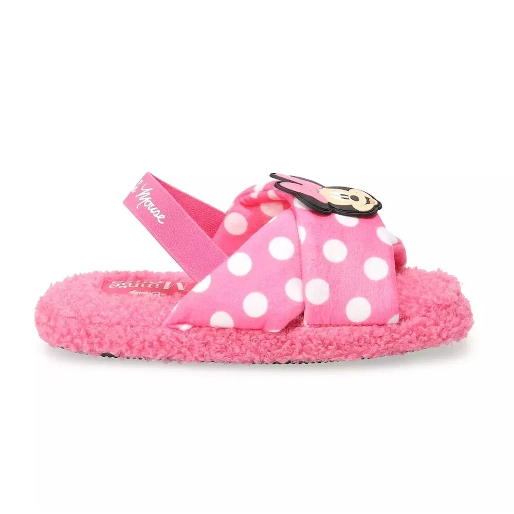 Disney Minnie Mouse Slippers House Shoes Girls size 3 Pink Soft NWT $29.99